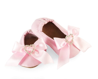 Mud Pie Pretty in Pink Satin Bow Shoes