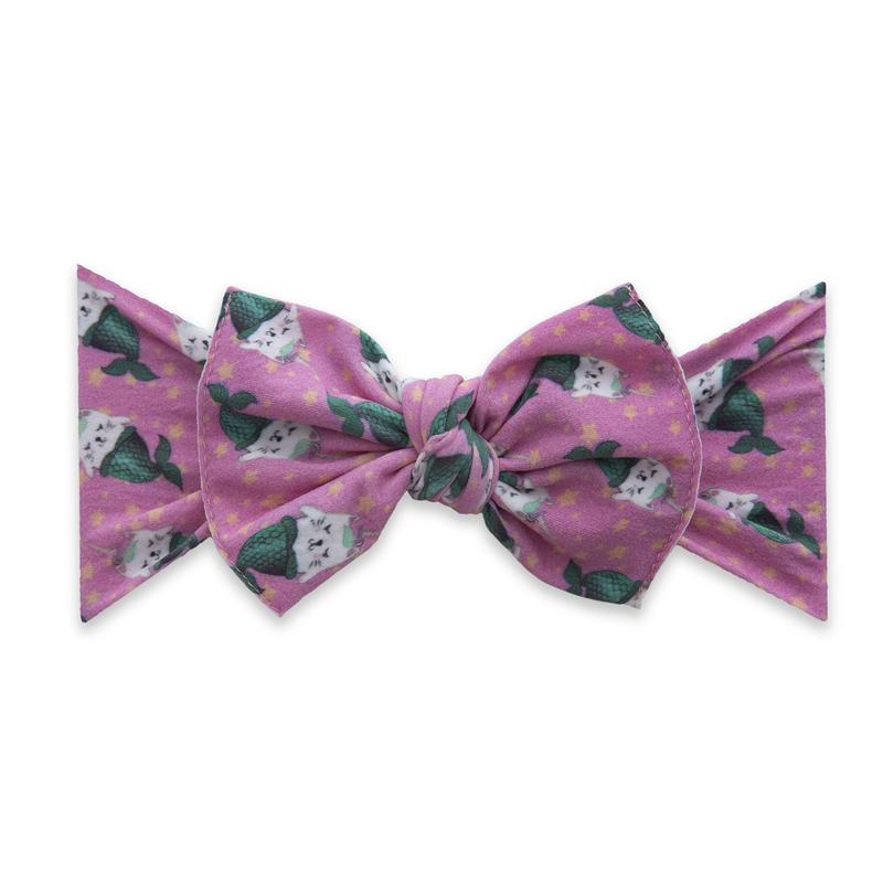 Baby Bling Bows Printed Knot Headband - Kitty Magic