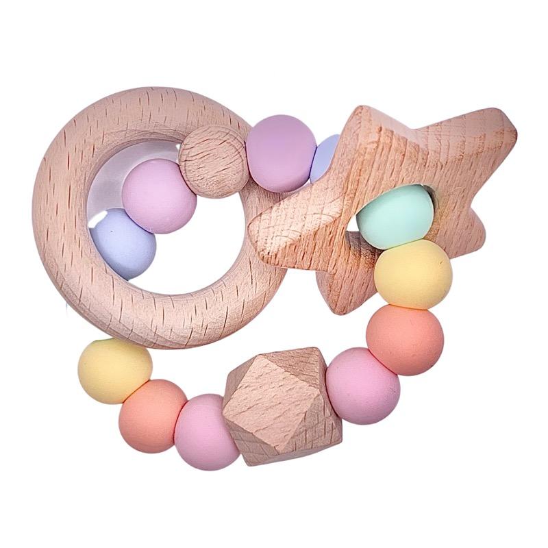 Silicone + Beechwood Ring Teether