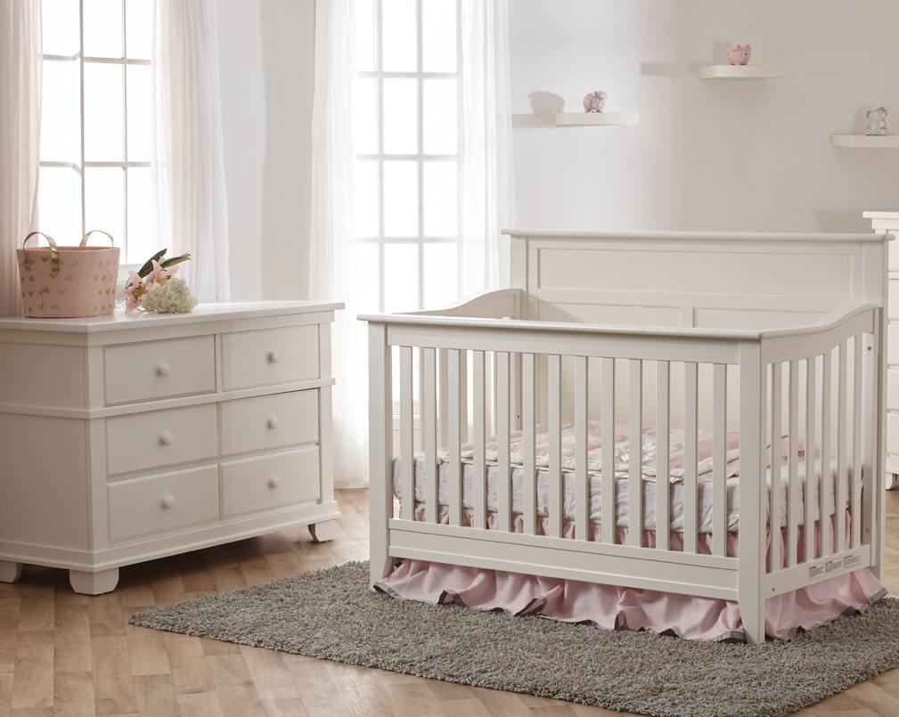 Pali Napoli Flat Top Crib And Dresser In White Destination Baby